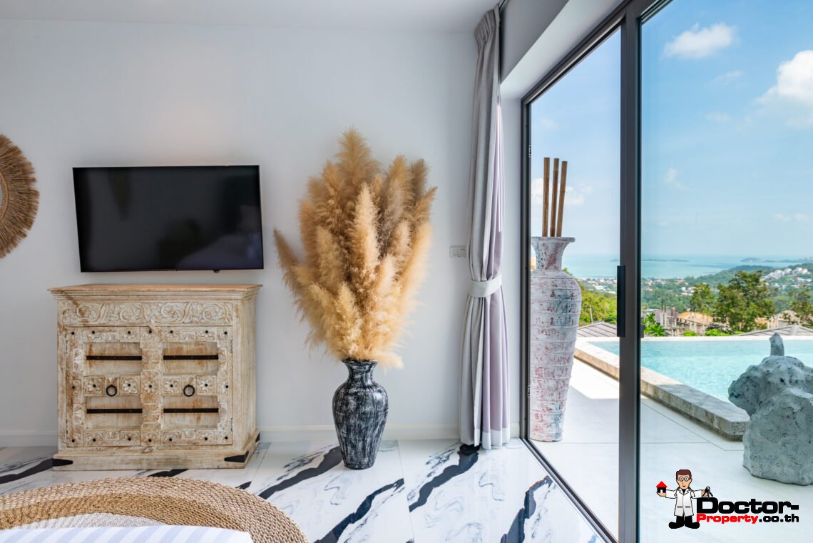 Luxury 5 Bedroom Pool Villa with Stunning Sea View in Bo Phut, Koh Samui – For Sale