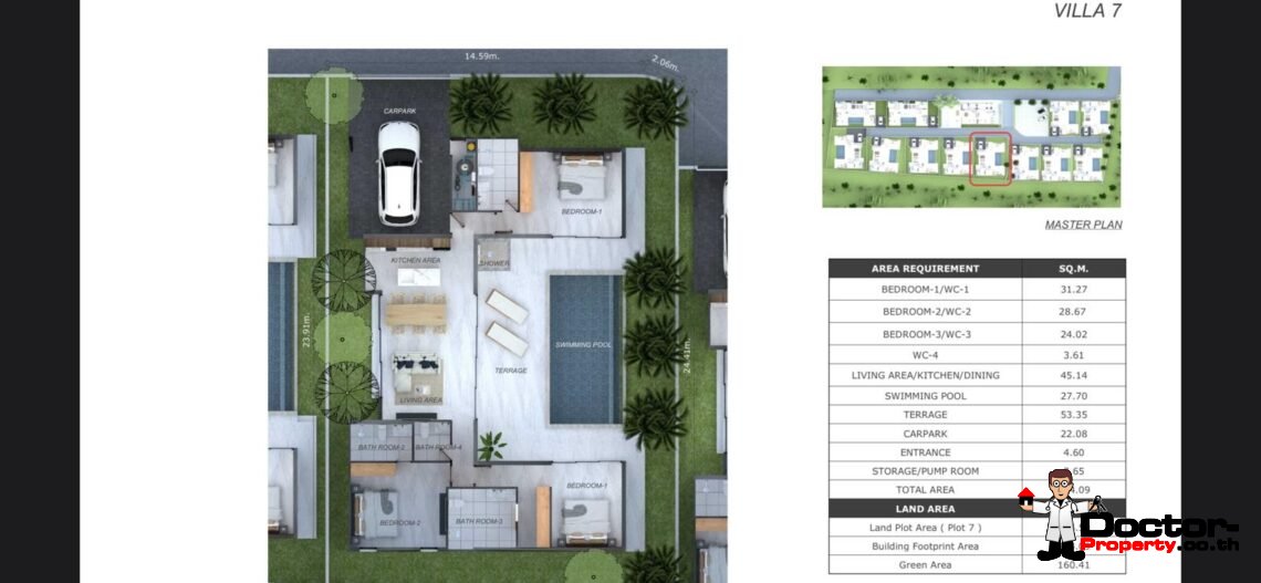 3 Bedroom Pool Villa in Plai Laem, Koh Samui – For Sale