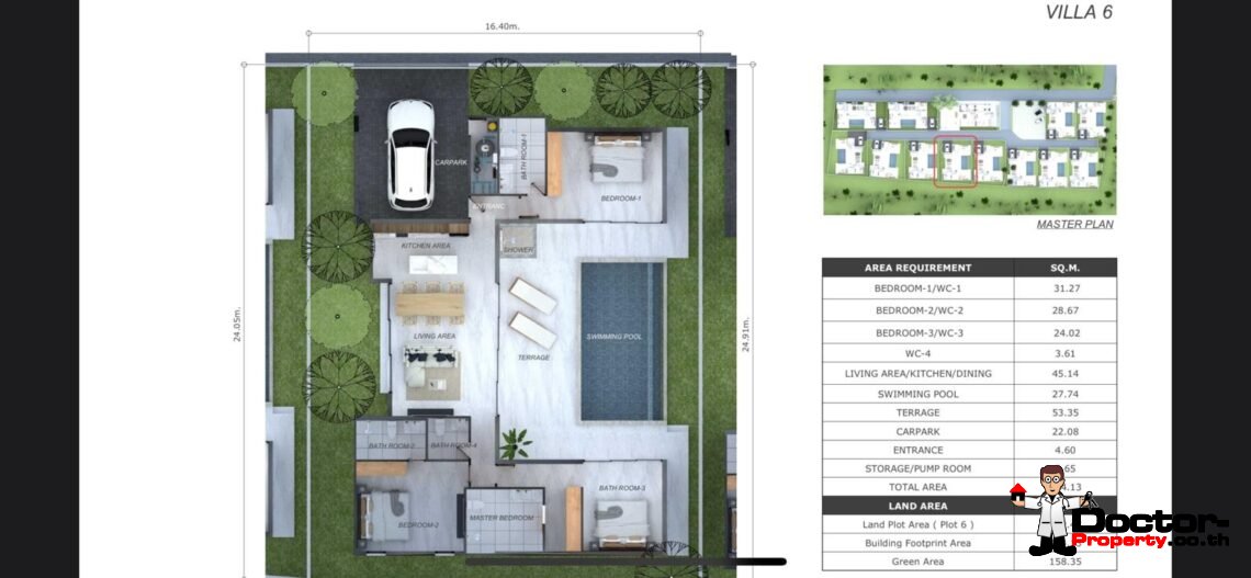 3 Bedroom Pool Villa in Plai Laem, Koh Samui – For Sale