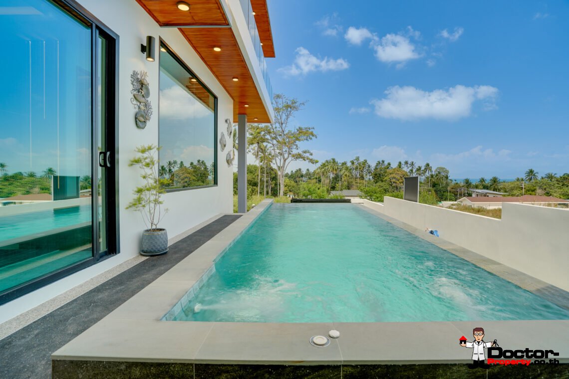 4 Bedroom Pool Villa with Sea View in Bang Por, Koh Samui – For Sale
