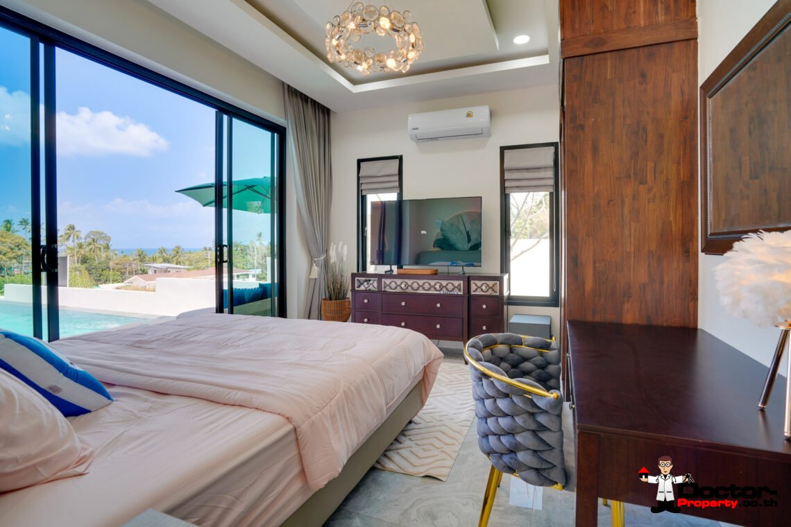 4 Bedroom Pool Villa with Sea View in Bang Por, Koh Samui – For Sale
