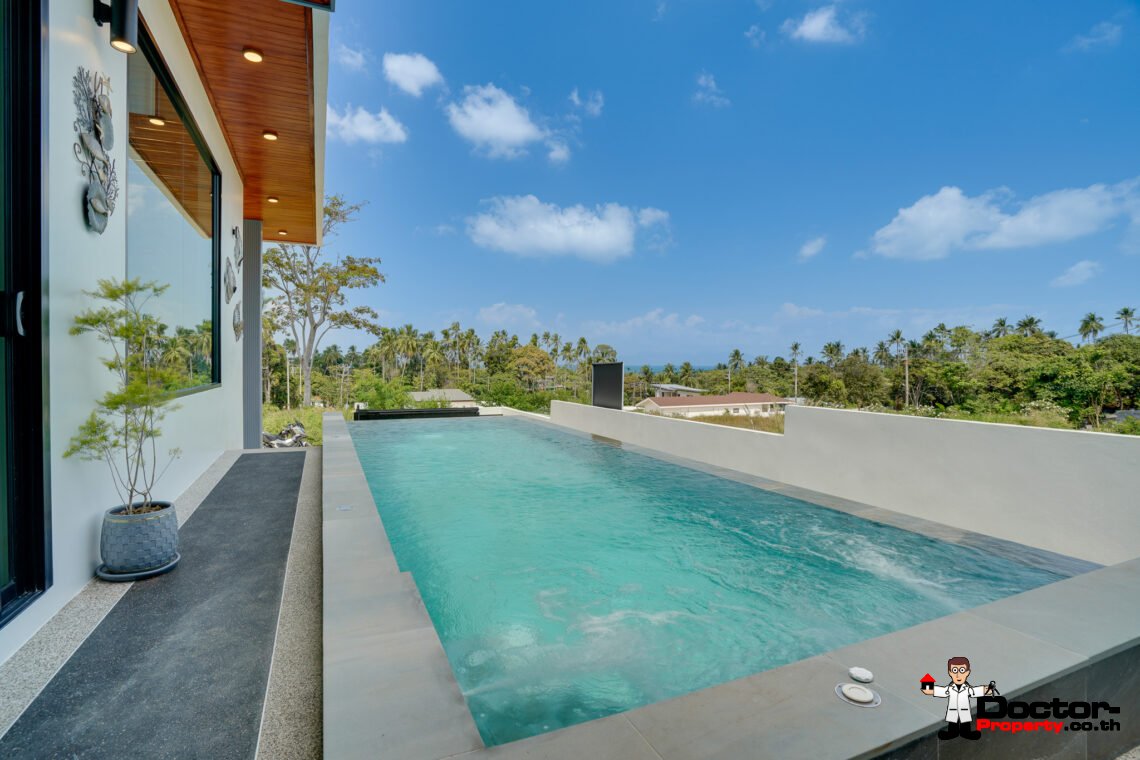 4 Bedroom Pool Villa with Sea View in Bang Por, Koh Samui – For Sale