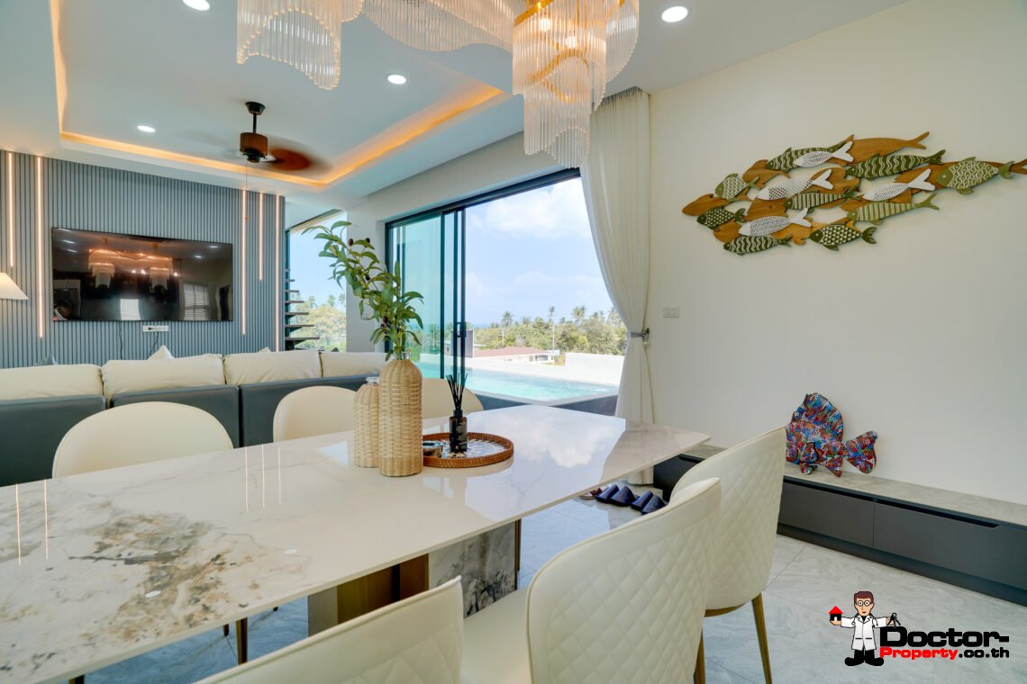 4 Bedroom Pool Villa with Sea View in Bang Por, Koh Samui – For Sale