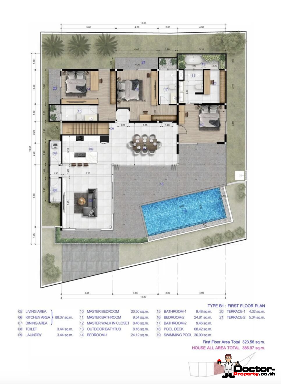Tropical Modern 3 Bedroom Pool Villa in Lamai, Koh Samui – For Sale