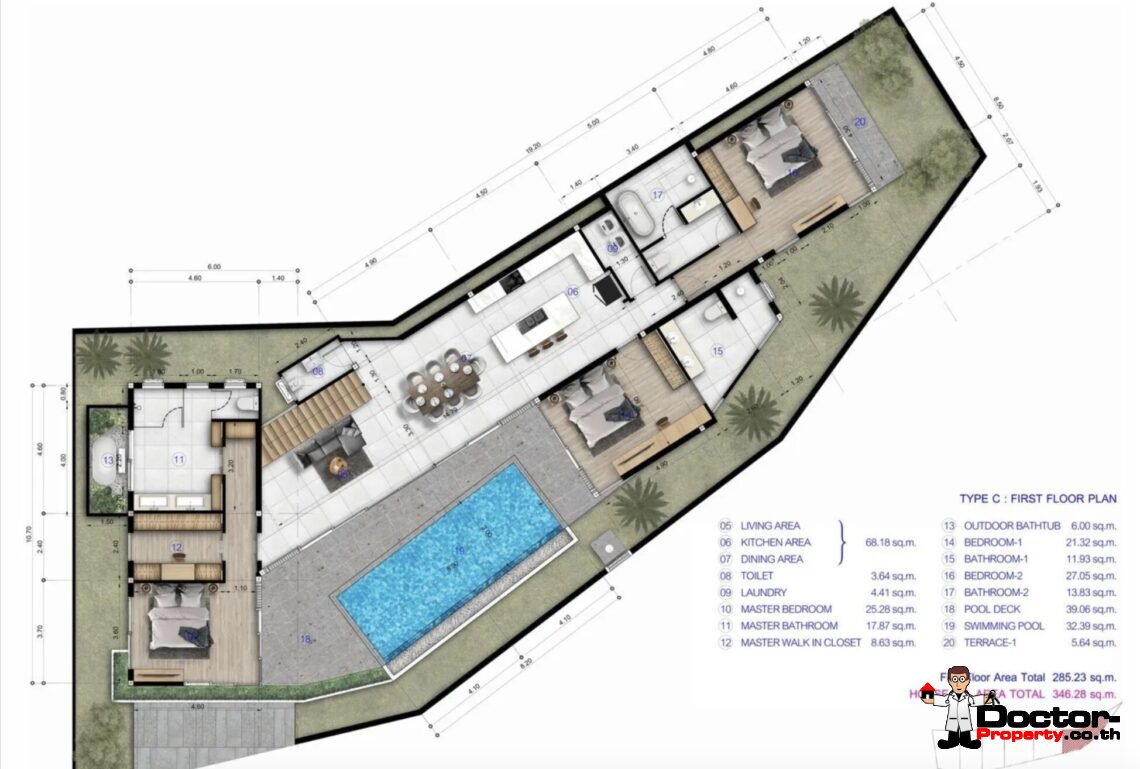 Tropical Modern 3 Bedroom Pool Villa in Lamai, Koh Samui – For Sale