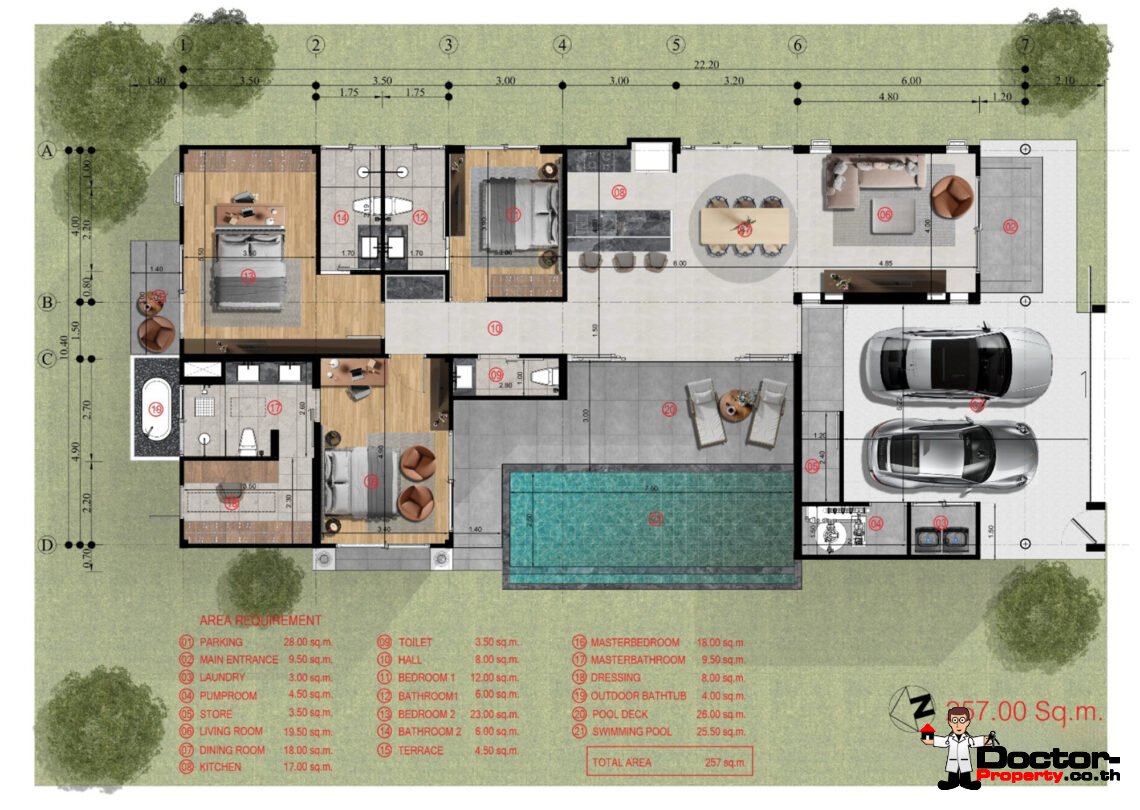 3 Bedroom Garden Villa with Private Pool in Lamai, Koh Samui – For Sale