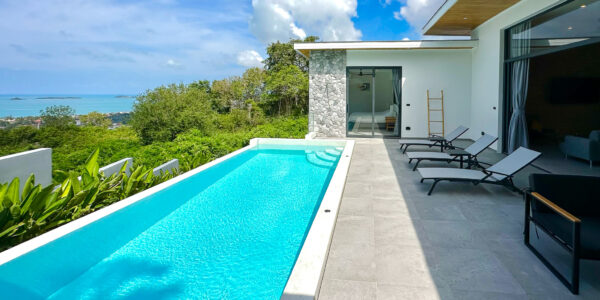 New 3 Bedroom Private Pool Villa with Sea View in Bo Phut, Koh Samui – For Sale