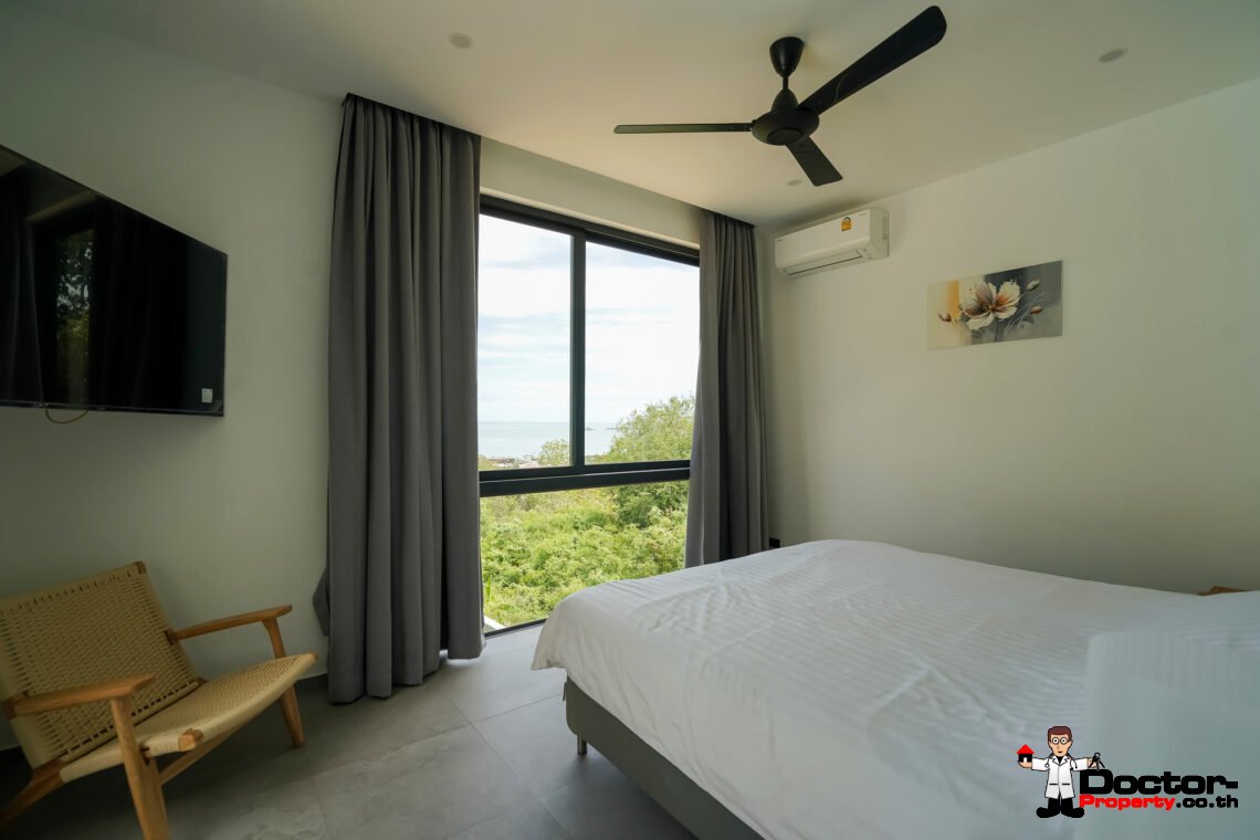 New 3 Bedroom Private Pool Villa with Sea View in Bo Phut, Koh Samui – For Sale