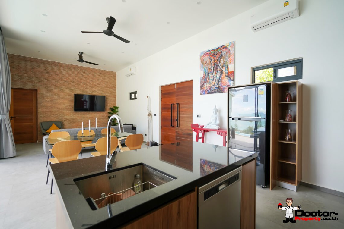 New 3 Bedroom Private Pool Villa with Sea View in Bo Phut, Koh Samui – For Sale