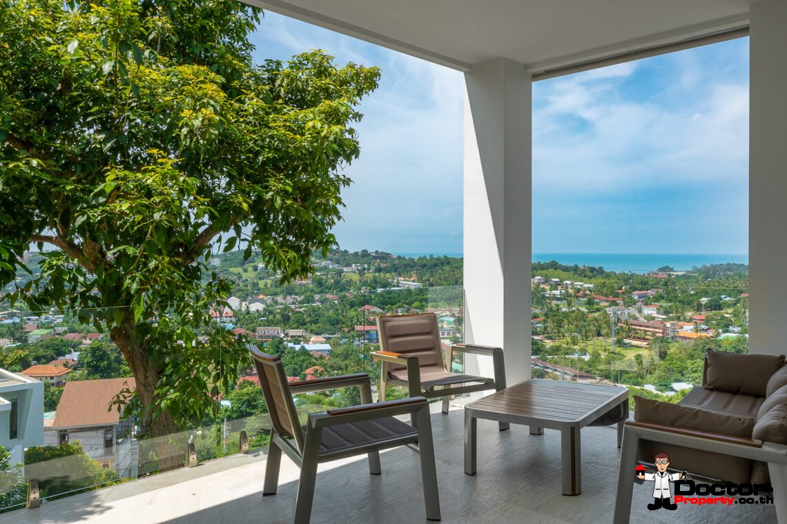 Elegant 4 Bedroom Sea View Villa with Pool in Plai Laem, Koh Samui – For Sale