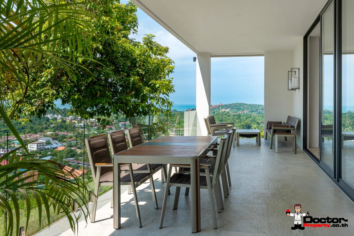Elegant 4 Bedroom Sea View Villa with Pool in Plai Laem, Koh Samui – For Sale
