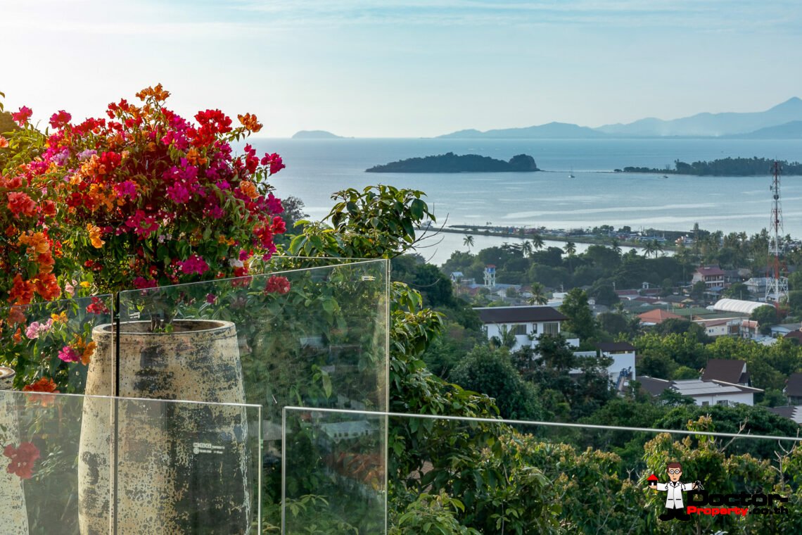 Elegant 4 Bedroom Sea View Villa with Pool in Plai Laem, Koh Samui – For Sale