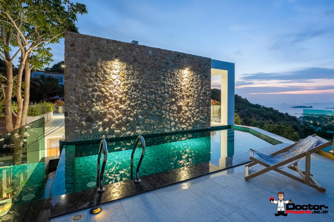 Elegant 4 Bedroom Sea View Villa with Pool in Plai Laem, Koh Samui – For Sale