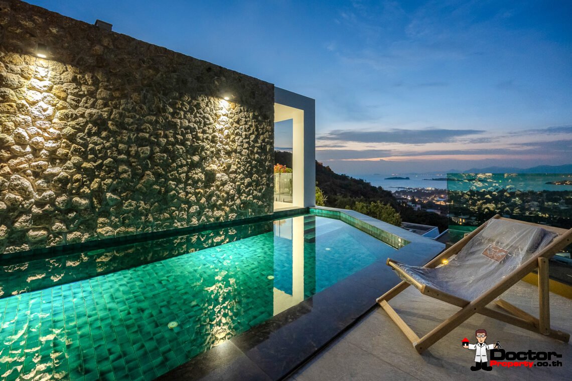 Elegant 4 Bedroom Sea View Villa with Pool in Plai Laem, Koh Samui – For Sale