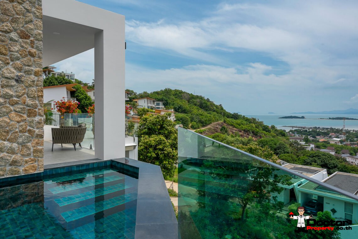 Elegant 4 Bedroom Sea View Villa with Pool in Plai Laem, Koh Samui – For Sale