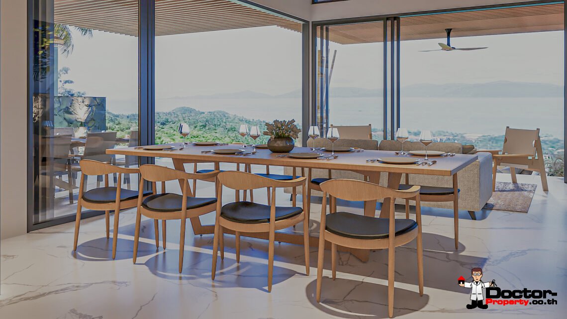 3 Bedroom Pool Villa with Sea View in Chaweng Noi, Koh Samui – For Sale