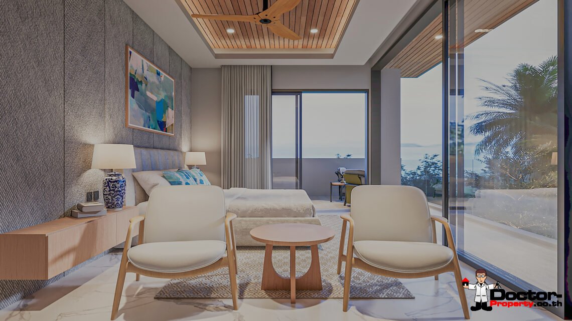 3 Bedroom Pool Villa with Sea View in Chaweng Noi, Koh Samui – For Sale