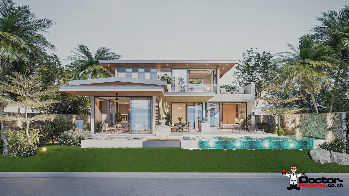 3 Bedroom Pool Villa with Sea View in Chaweng Noi, Koh Samui – For Sale