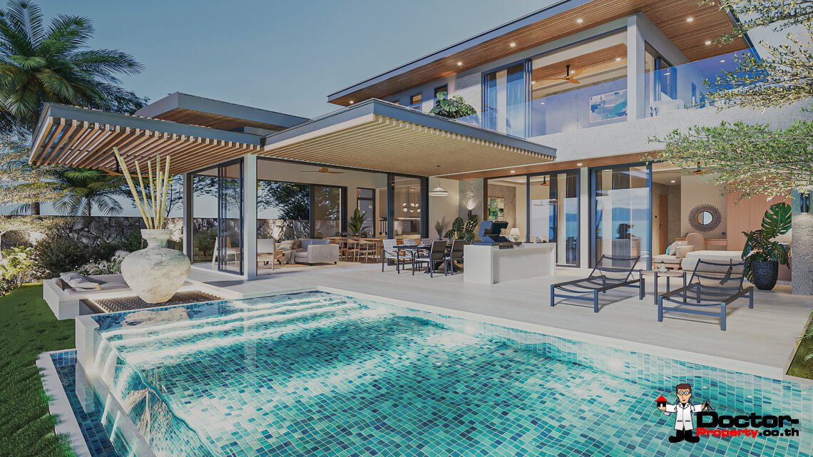 4 Bedroom Pool Villa with Sea View in Chaweng Noi, Koh Samui – For Sale