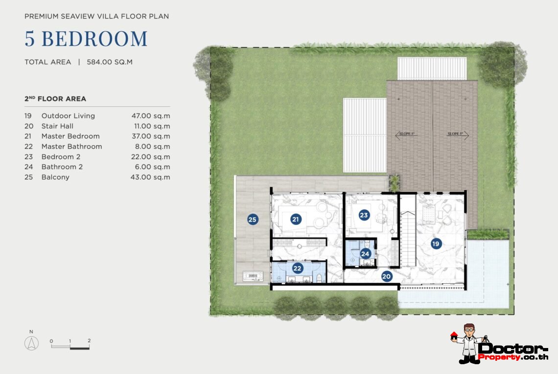 5 Bedroom Pool Villa with Sea View in Chaweng Noi, Koh Samui – For Sale