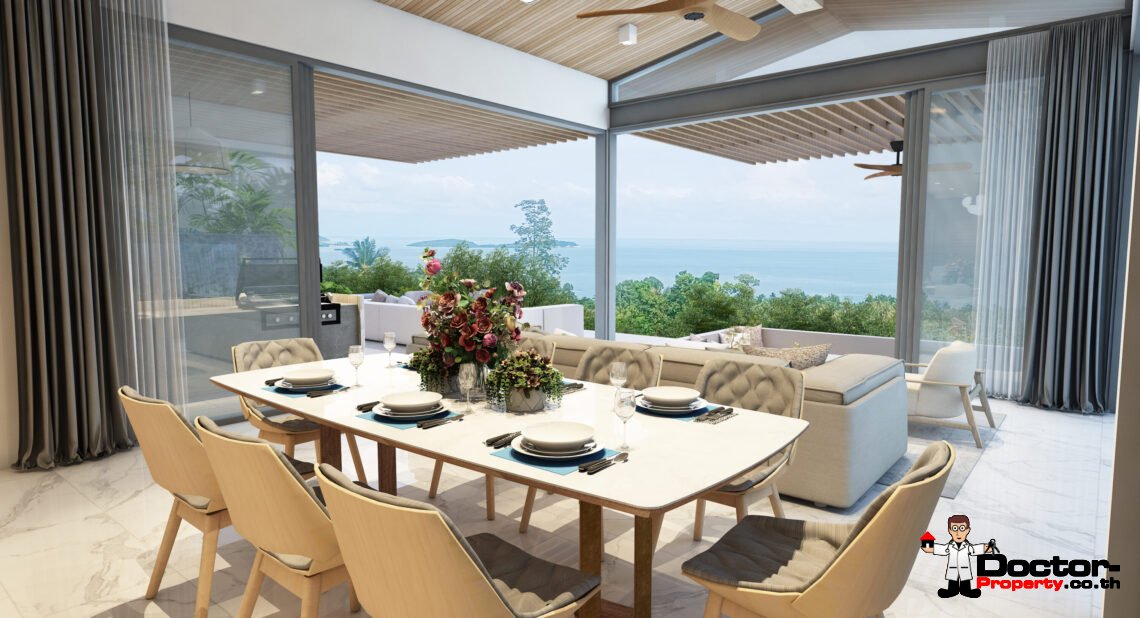 5 Bedroom Pool Villa with Sea View in Chaweng Noi, Koh Samui – For Sale