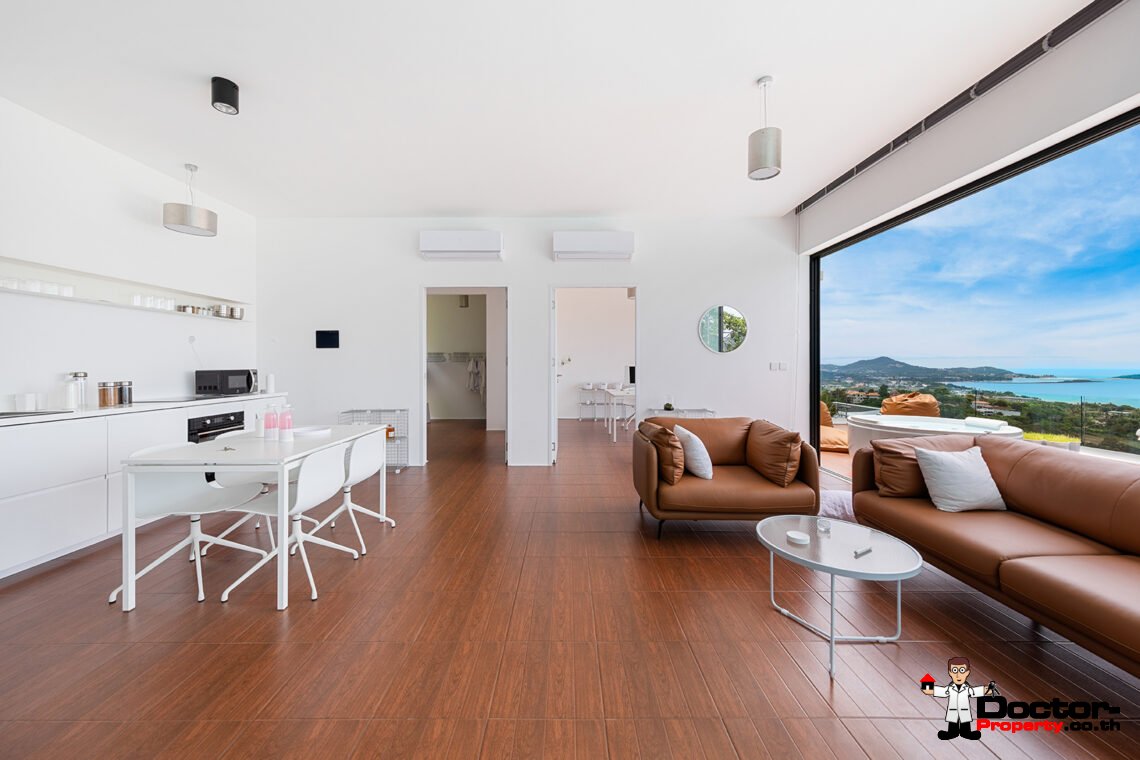 New 3 Bedroom Pool Villa with Sea View in Chaweng Noi, Koh Samui – For Sale