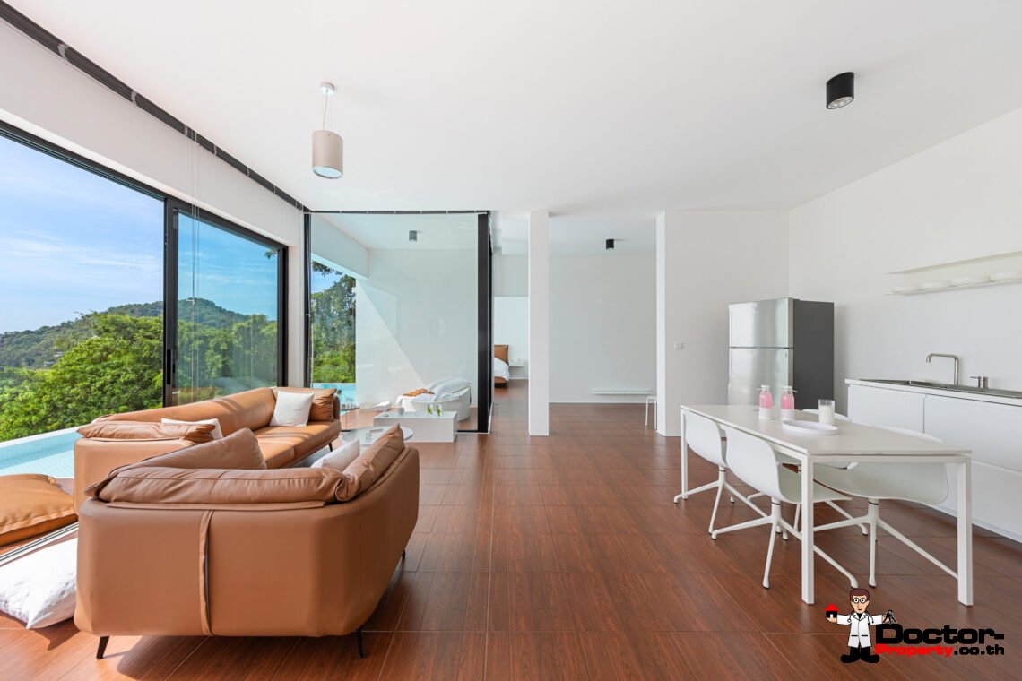 New 3 Bedroom Pool Villa with Sea View in Chaweng Noi, Koh Samui – For Sale