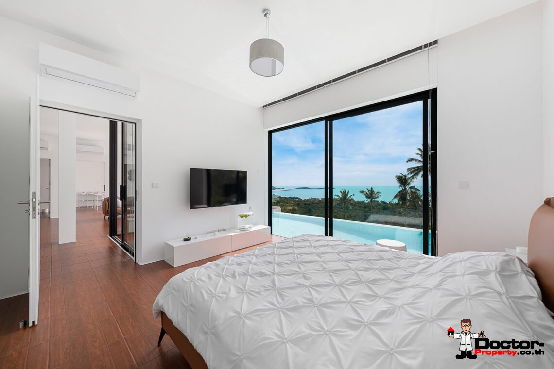 New 3 Bedroom Pool Villa with Sea View in Chaweng Noi, Koh Samui – For Sale