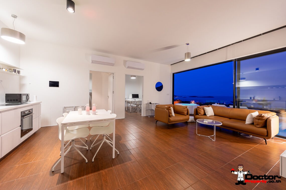 New 3 Bedroom Pool Villa with Sea View in Chaweng Noi, Koh Samui – For Sale