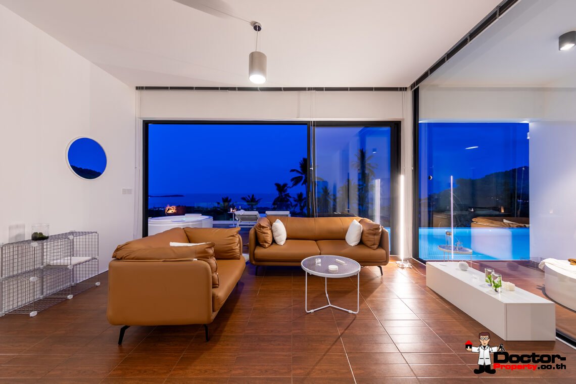 New 3 Bedroom Pool Villa with Sea View in Chaweng Noi, Koh Samui – For Sale