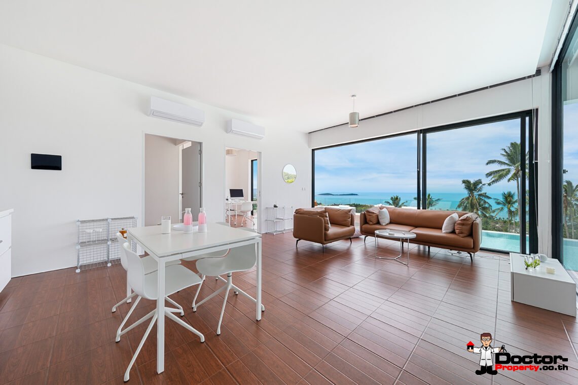 New 3 Bedroom Pool Villa with Sea View in Chaweng Noi, Koh Samui – For Sale