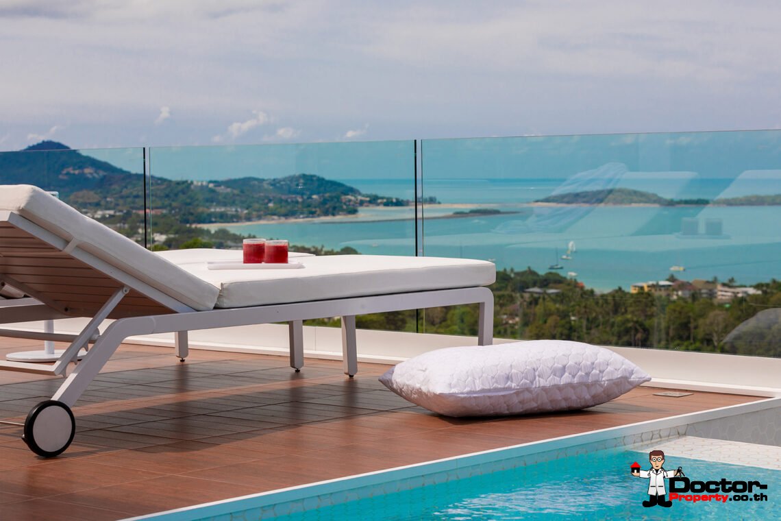 New 3 Bedroom Pool Villa with Sea View in Chaweng Noi, Koh Samui – For Sale