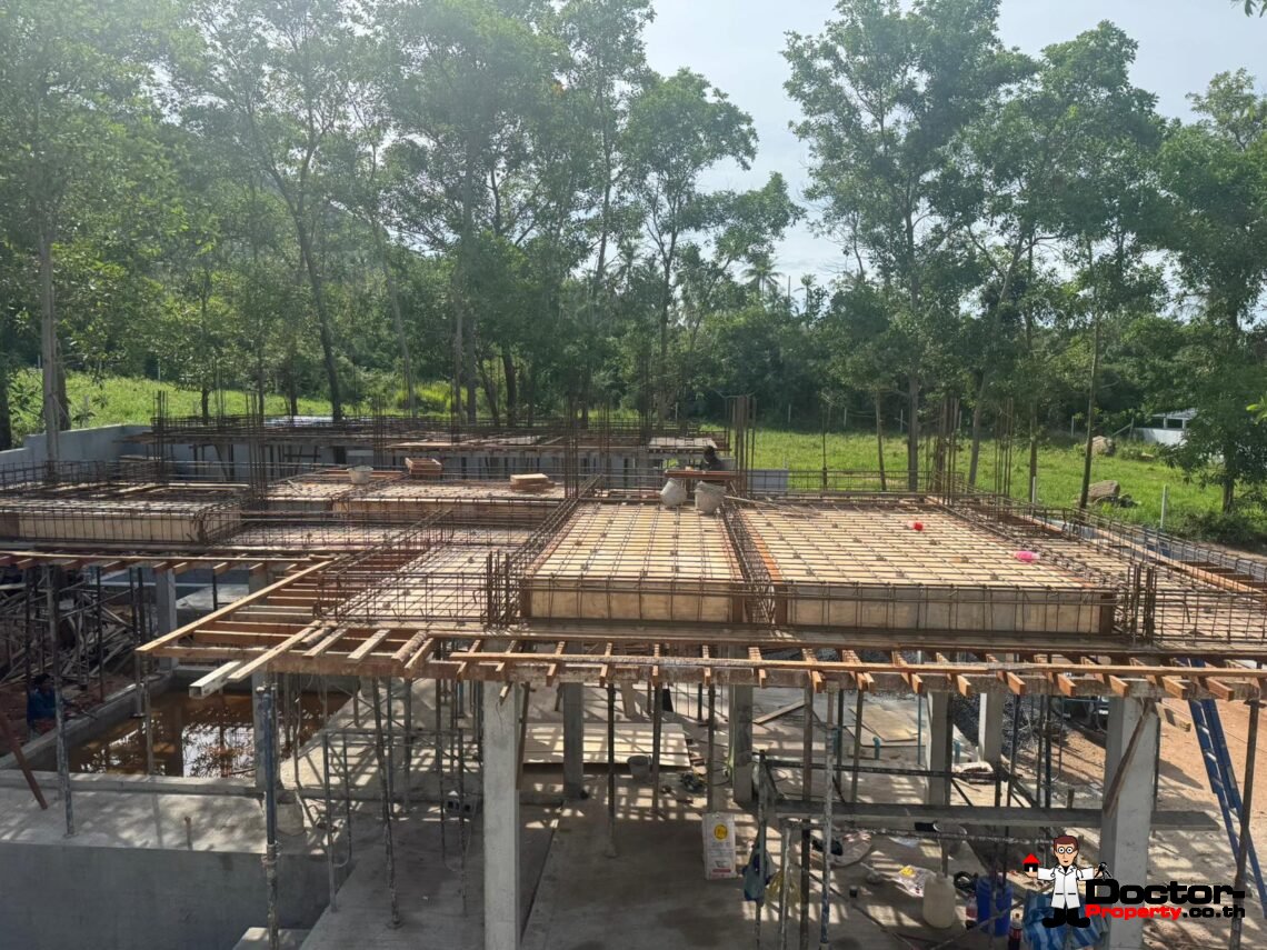 Balinese 3 Bedroom Pool Villa with Sea View in Bang Rak, Koh Samui – For Sale