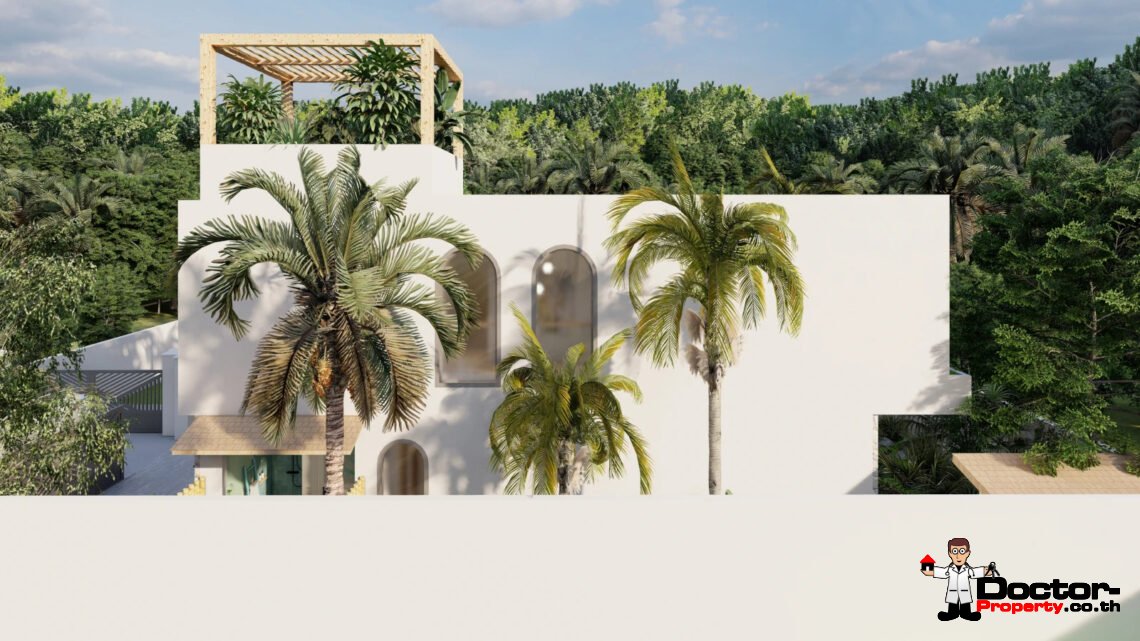 Balinese 3 Bedroom Pool Villa with Sea View in Bang Rak, Koh Samui – For Sale