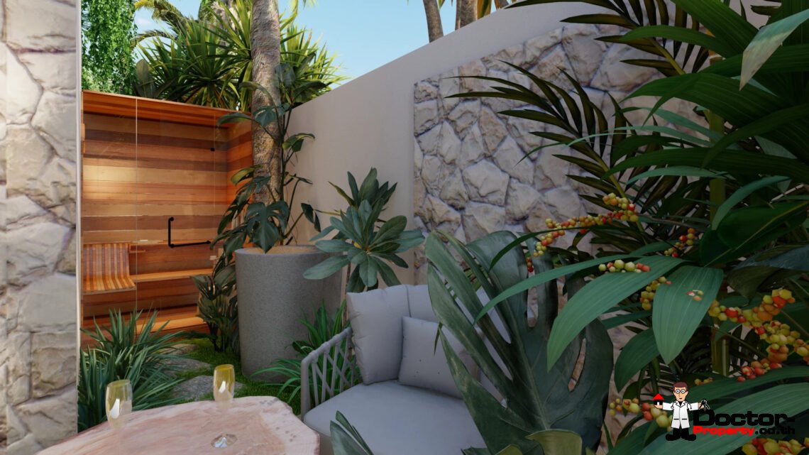 Balinese 3 Bedroom Pool Villa with Sea View in Bang Rak, Koh Samui – For Sale