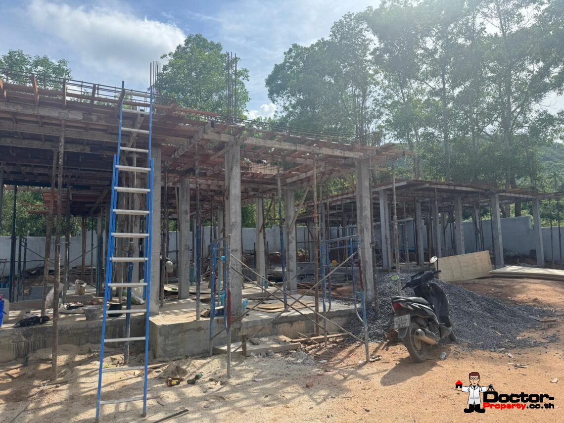 Balinese 3 Bedroom Pool Villa with Sea View in Bang Rak, Koh Samui – For Sale