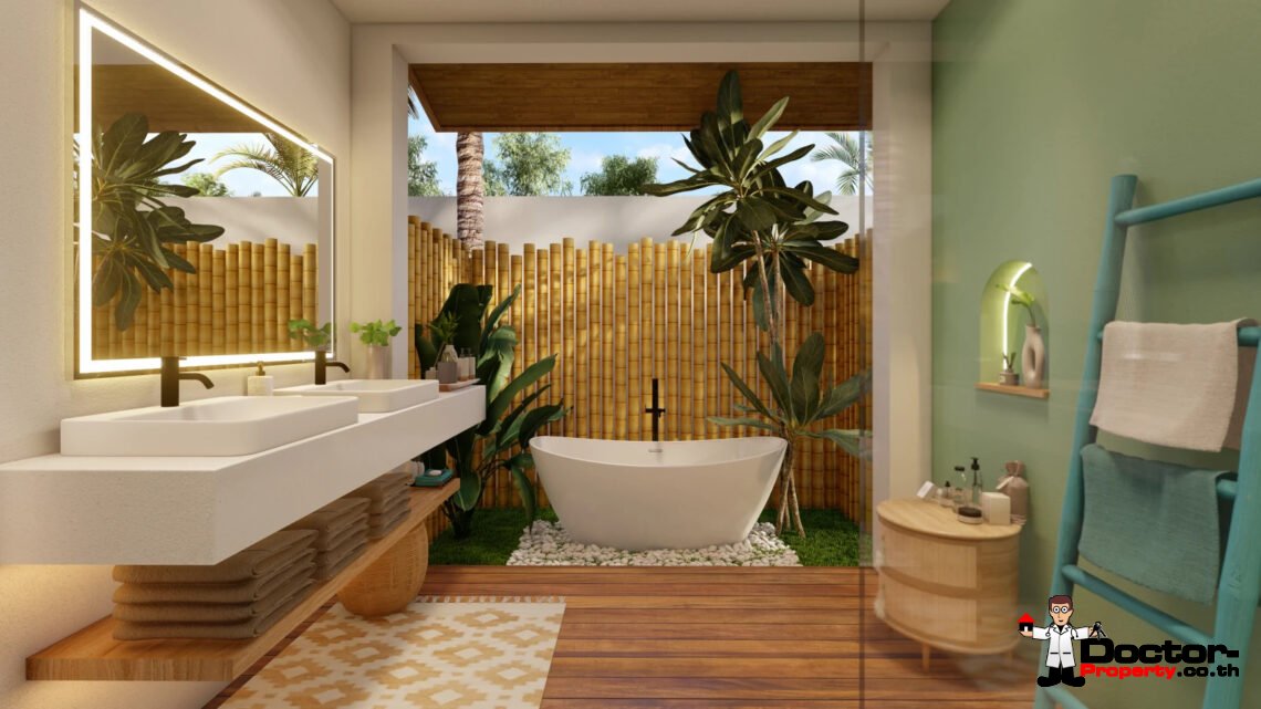 Balinese 3 Bedroom Pool Villa with Sea View in Bang Rak, Koh Samui – For Sale