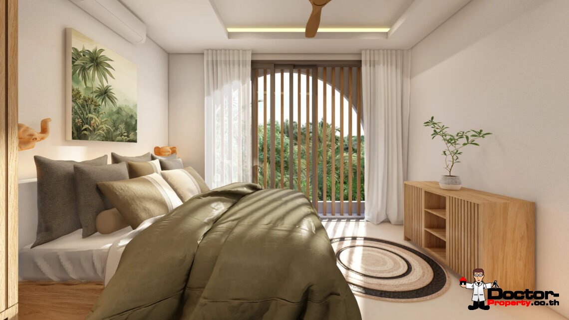 Balinese 3 Bedroom Pool Villa with Sea View in Bang Rak, Koh Samui – For Sale