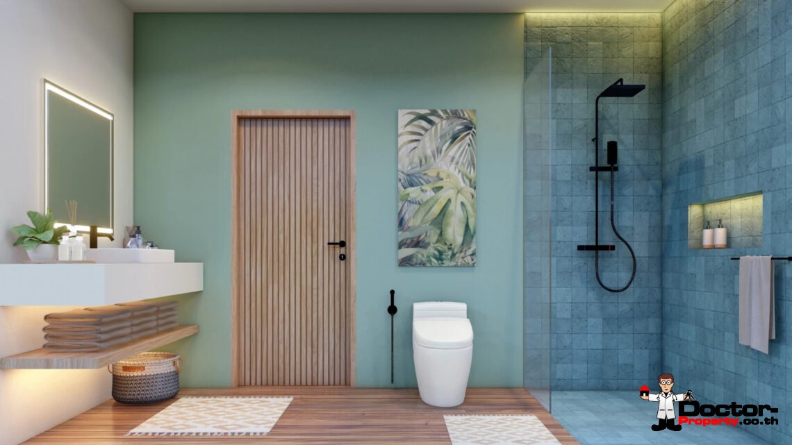 Balinese 3 Bedroom Pool Villa with Sea View in Bang Rak, Koh Samui – For Sale