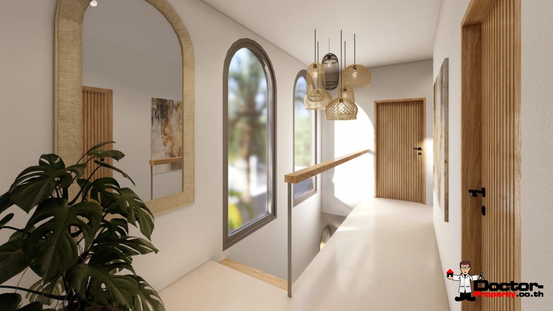 Balinese 3 Bedroom Pool Villa with Sea View in Bang Rak, Koh Samui – For Sale