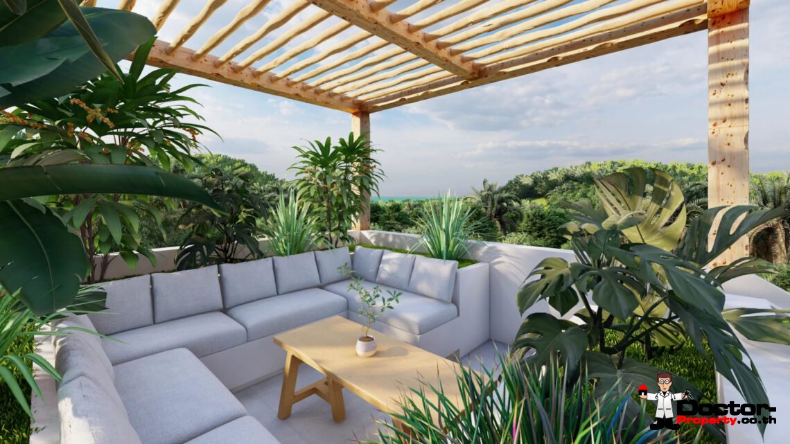 Balinese 3 Bedroom Pool Villa with Sea View in Bang Rak, Koh Samui – For Sale