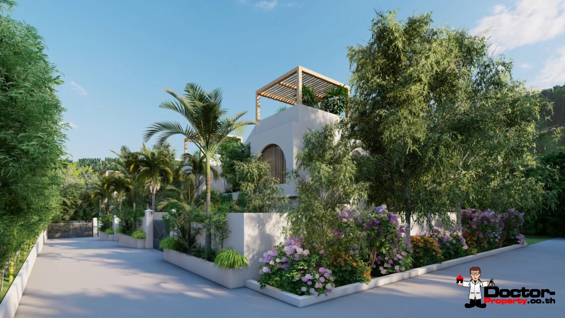 Balinese 3 Bedroom Pool Villa with Sea View in Bang Rak, Koh Samui – For Sale