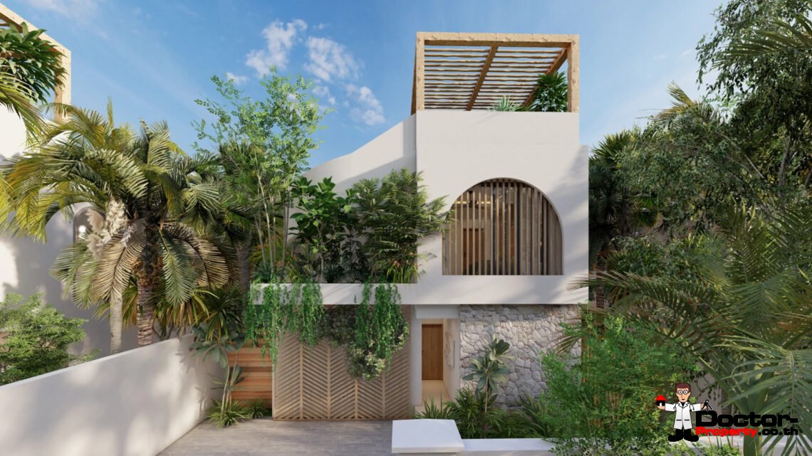 Balinese 3 Bedroom Pool Villa with Sea View in Bang Rak, Koh Samui – For Sale