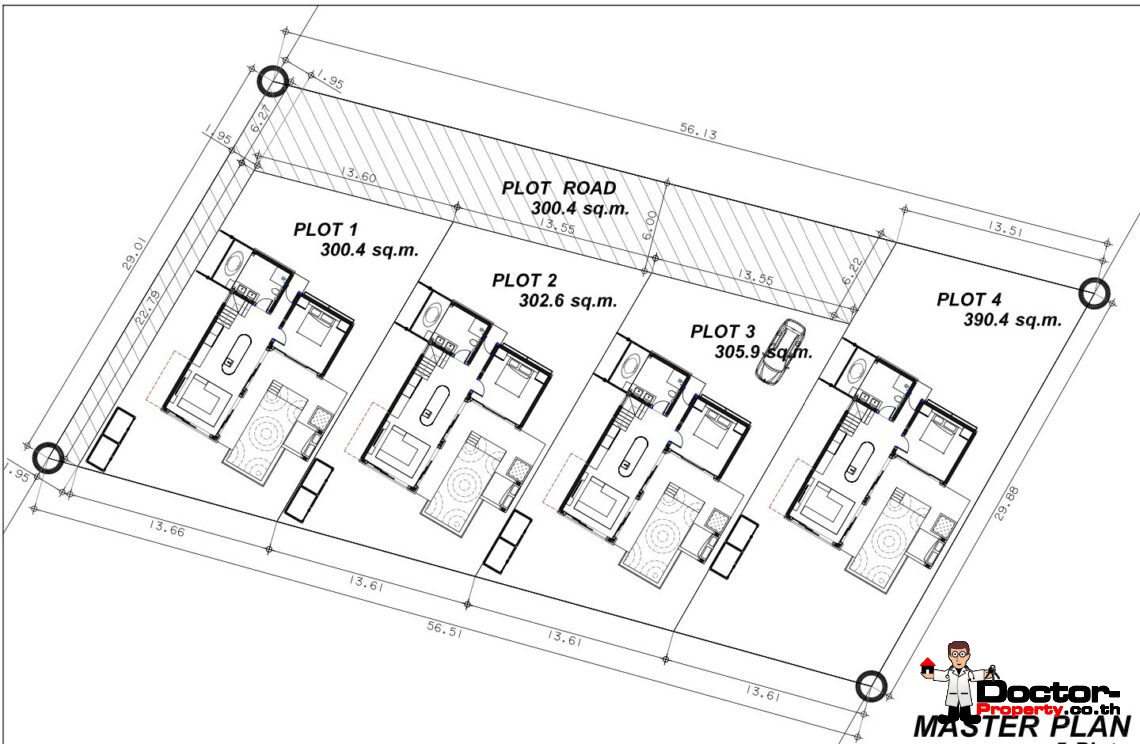 Balinese 3 Bedroom Pool Villa with Sea View in Bang Rak, Koh Samui – For Sale
