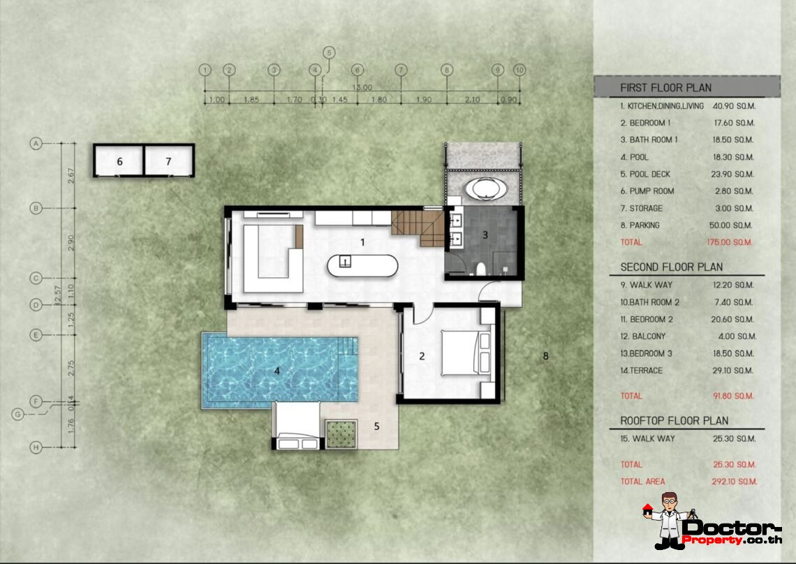 Balinese 3 Bedroom Pool Villa with Sea View in Bang Rak, Koh Samui – For Sale