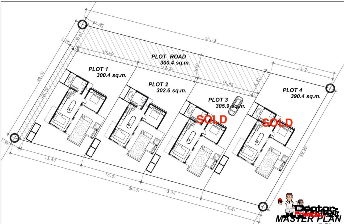 Balinese 3 Bedroom Pool Villa with Sea View in Bang Rak, Koh Samui – For Sale
