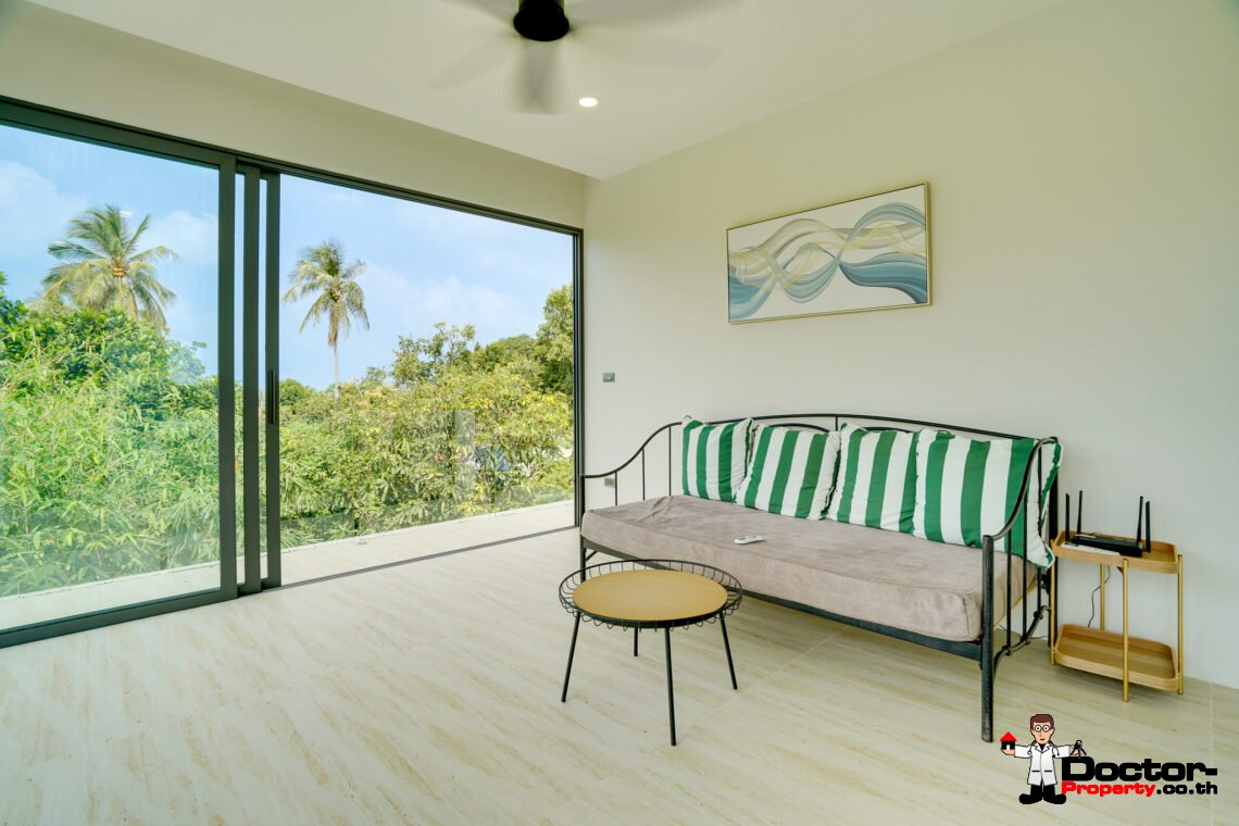 New 4 Bedroom Pool Villa with Partial Sea View in Bang Rak, Koh Samui – For Sale