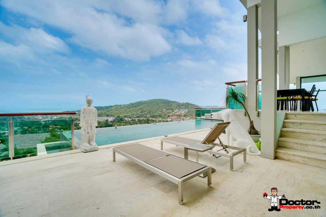 Magnificent 3 Bedroom Pool Villa with Stunning Sea View in Bo Phut, Koh Samui – For Sale