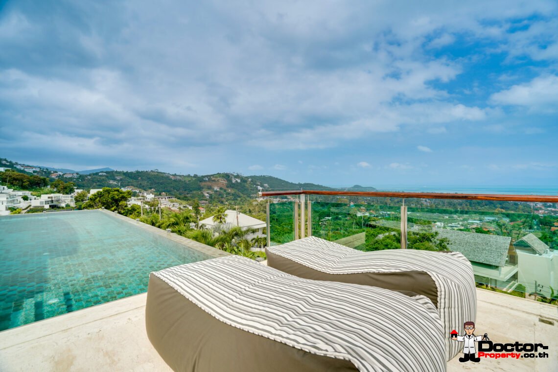 Magnificent 3 Bedroom Pool Villa with Stunning Sea View in Bo Phut, Koh Samui – For Sale