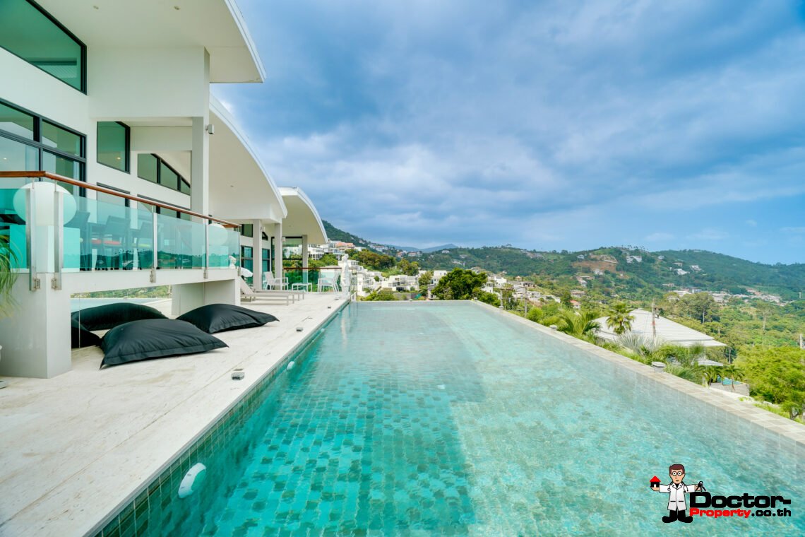 Magnificent 3 Bedroom Pool Villa with Stunning Sea View in Bo Phut, Koh Samui – For Sale